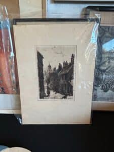 Vintage-European-Street-Scene-Etching