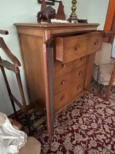 Vintage-French-Provincial-Style-Lingerie-Chest-with-Wire-Mesh-Doors-fourth-image