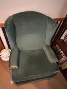 Vintage-Green-Velvet-Wingback-Armchair-third-image