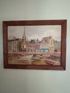 Vintage-Honfleur-Harbor-Oil-Painting