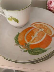 Vintage-Mikasa-Natural-Beauty-Marmalade-Orange-Fruit-Cup-and-Saucer-Set-second-image