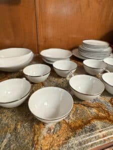 Vintage-Noritake-Silverdale-Pattern-White-Porcelain-Dinnerware-with-Platinum-Rim