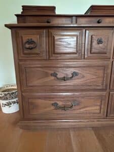 Vintage-Oak-Bedroom-Dresser-with-Mirror-and-Hutch-Top-by-Thomasville-second-image