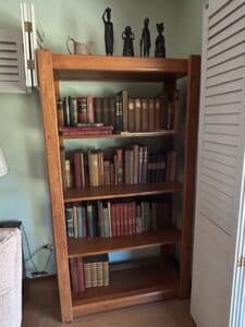Vintage-Oak-Bookcase-with-Collection-of-Classic-Literature