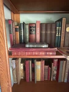 Vintage-Oak-Bookcase-with-Collection-of-Classic-Literature-second-image