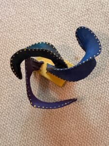 Abstract-Metal-Sculpture-with-Polka-Dots