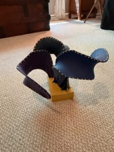 Abstract-Metal-Sculpture-with-Polka-Dots-second-image