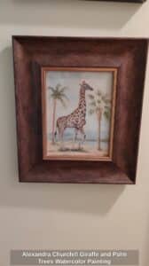 Alexandra-Churchill-Giraffe-and-Palm-Trees-Watercolor-Painting