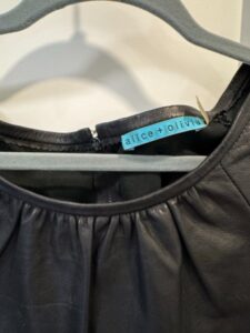 Alice-Olivia-Black-Leather-Gathered-Top-second-image