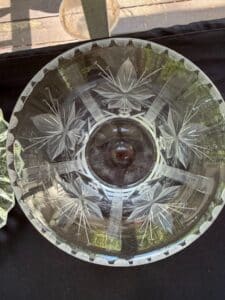 Anchor-Hocking-Early-American-Prescut-EAPC-Star-of-David-Fruit-Bowl-and-Compote-Set-second-image