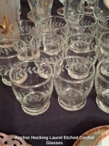 Anchor-Hocking-Laurel-Etched-Cordial-Glasses