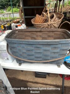 Antique-Blue-Painted-Splint-Gathering-Basket