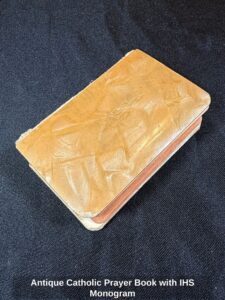 Antique-Catholic-Prayer-Book-with-IHS-Monogram