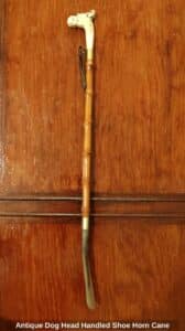 Antique-Dog-Head-Handled-Shoe-Horn-Cane