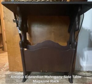 Antique-Edwardian-Mahogany-Side-Table-Magazine-Rack