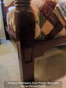 Antique-Mahogany-Four-Poster-Bed-with-Spiral-Carved-Posts-third-image