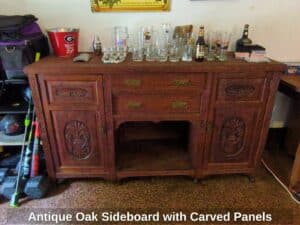 Antique-Oak-Sideboard-with-Carved-Panels