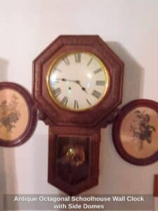 Antique-Octagonal-Schoolhouse-Wall-Clock-with-Side-Domes