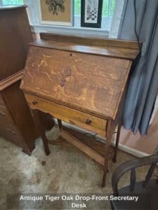 Antique-Tiger-Oak-Drop-Front-Secretary-Desk