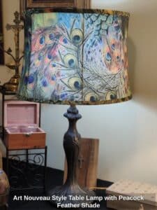 Art-Nouveau-Style-Table-Lamp-with-Peacock-Feather-Shade