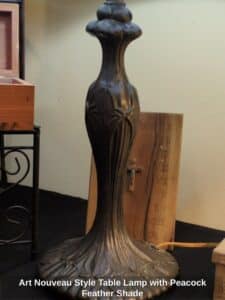 Art-Nouveau-Style-Table-Lamp-with-Peacock-Feather-Shade-second-image