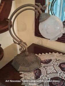 Art-Nouveau-Table-Lamp-with-Frosted-Glass-Shade