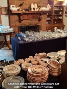 Assorted-Dinnerware-and-Glassware-Set-with-Real-Old-Willow-Pattern-second-image