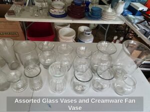 Assorted-Glass-Vases-and-Creamware-Fan-Vase-third-image