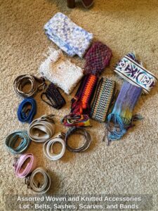 Assorted-Woven-and-Knitted-Accessories-Lot-Belts-Sashes-Scarves-and-Bands