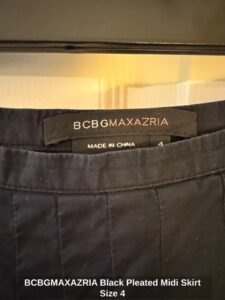 BCBGMAXAZRIA-Black-Pleated-Midi-Skirt-Size-second-image