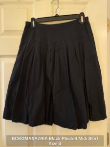BCBGMAXAZRIA-Black-Pleated-Midi-Skirt-Size-third-image