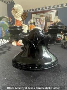 Black-Amethyst-Glass-Candlestick-Holder-second-image