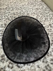 Black-Fascinator-Hat-with-Feathers-and-Netting-second-image