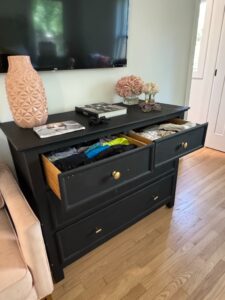 Black-Painted-Three-Drawer-Dresser