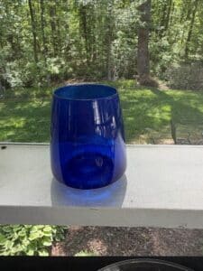 Blown-Glass-Flower-Sculpture-with-Cobalt-Blue-Vase-second-image