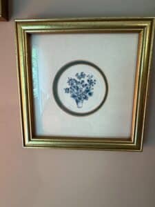 Blue-Floral-Print-in-Gold-Frame