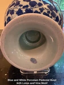 Blue-and-White-Porcelain-Pedestal-Bowl-with-Lotus-and-Vine-Motif