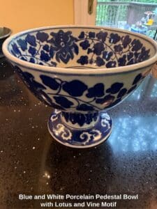 Blue-and-White-Porcelain-Pedestal-Bowl-with-Lotus-and-Vine-Motif-third-image