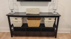 Boho-Geometric-Pattern-Upholstered-Storage-Bench-with-Baskets