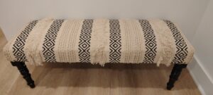 Boho-Kilim-Upholstered-Bench-with-Turned-Legs-second-image