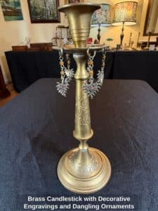 Brass-Candlestick-with-Decorative-Engravings-and-Dangling-Ornaments-1
