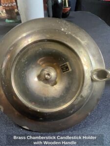 Brass-Chamberstick-Candlestick-Holder-with-Wooden-Handle-second-image