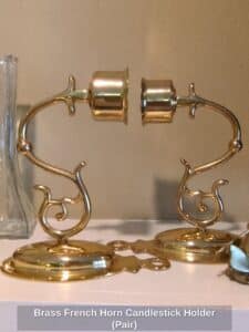 Brass-French-Horn-Candlestick-Holder-Pair