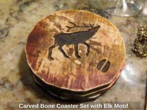 Carved-Bone-Coaster-Set-with-Elk-Motif