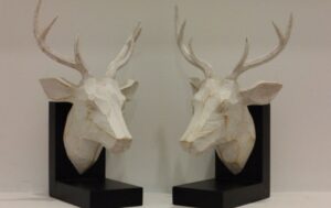 Carved-Wooden-Deer-Head-Bookends-Pair-second-image