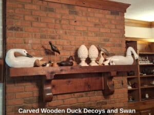 Carved-Wooden-Duck-Decoys-and-Swan