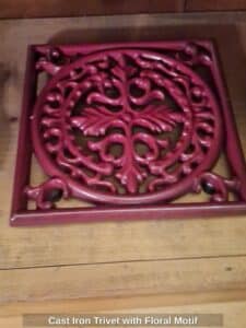 Cast-Iron-Trivet-with-Floral-Motif