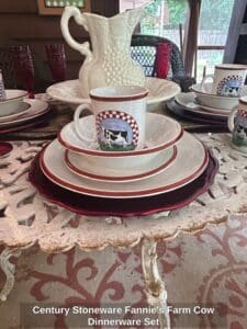 Century-Stoneware-Fannies-Farm-Cow-Dinnerware-Set