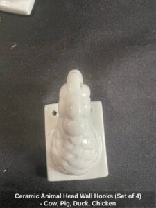 Ceramic-Animal-Head-Wall-Hooks-Set-of-Cow-Pig-Duck-Chicken-fourth-image
