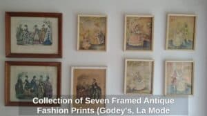 Collection-of-Seven-Framed-Antique-Fashion-Prints-Godeys-La-Mode-Illustree-etc